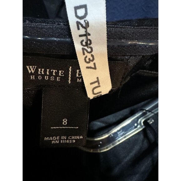 White House Black Market Ribbon Stripe Strapless Black Cocktail Dress Sz 8 EUC - Picture 6 of 11